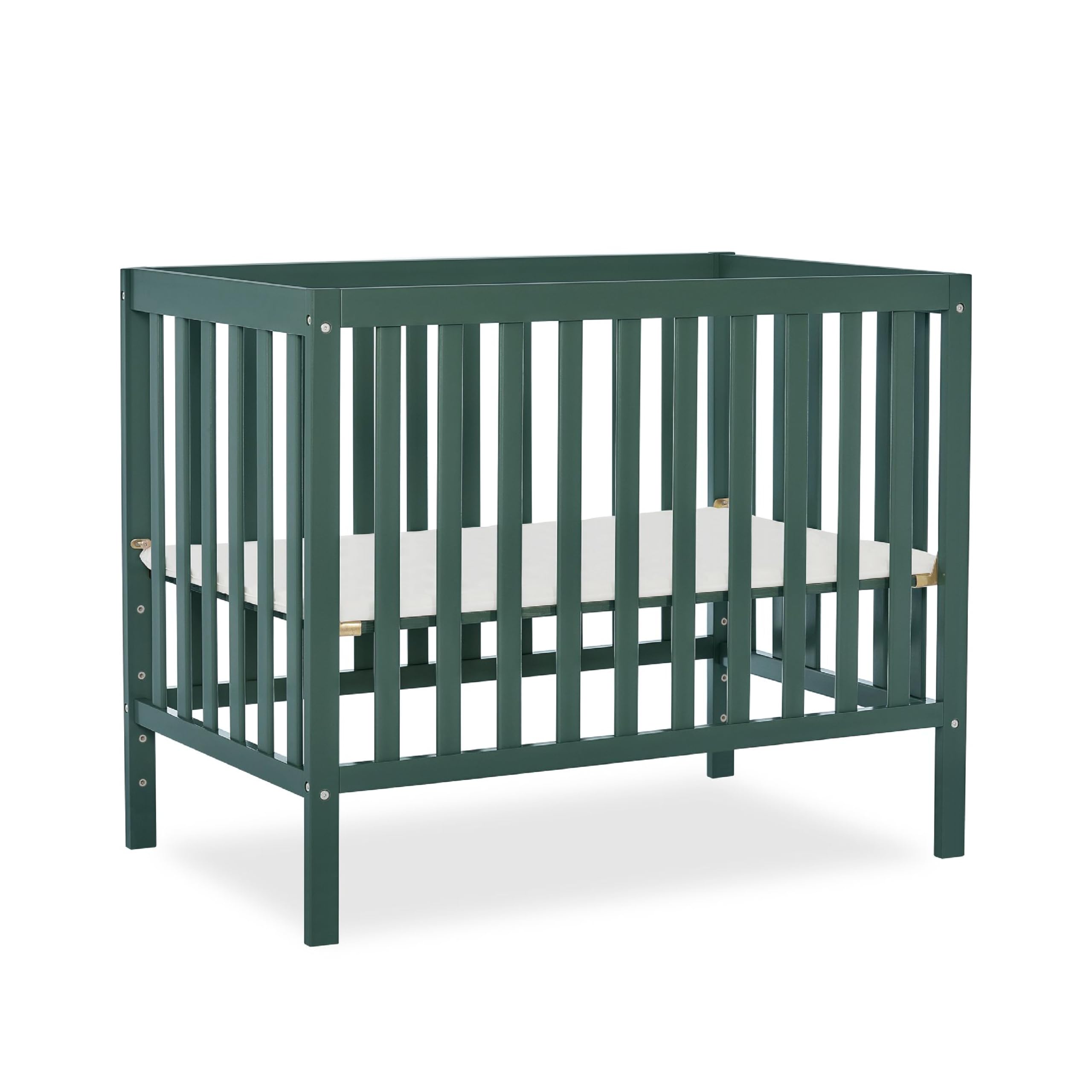 Me Edgewood 4-in-1 Convertible Mini Baby Crib in Olive GreenGuard