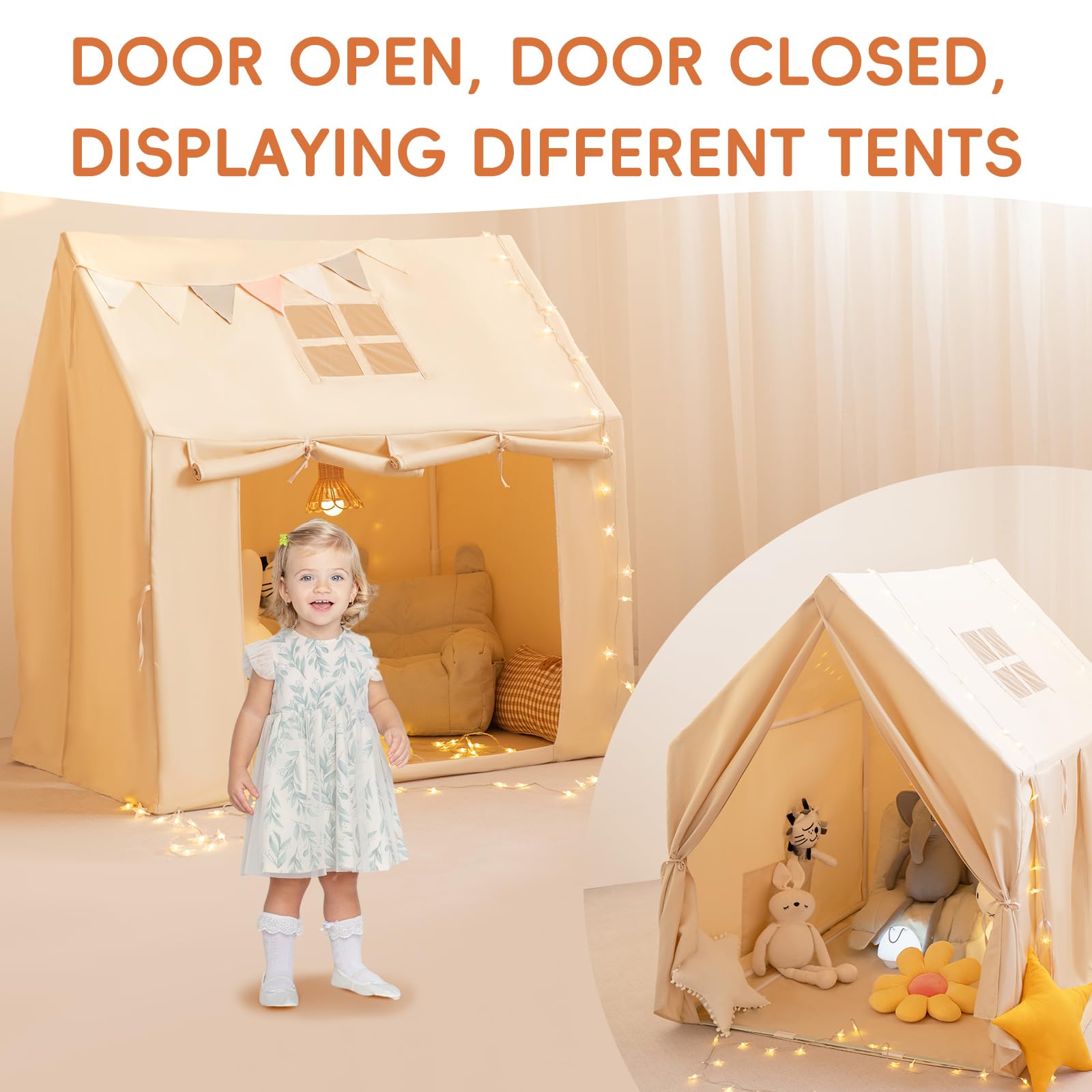 Kids Play Tent Indoor Playhouse with Star Lights