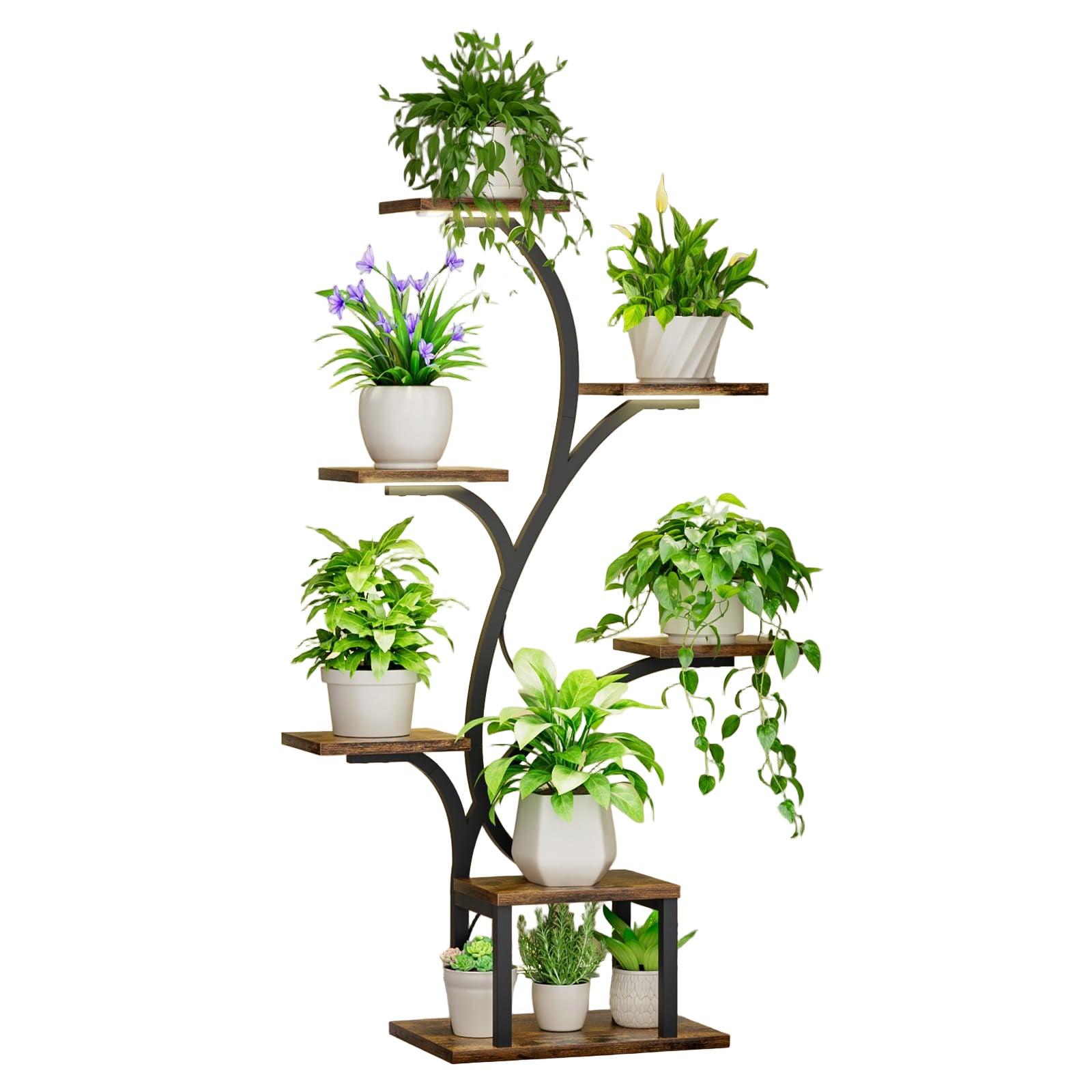 Plant Stand Indoor with Grow Lights, 7 Tiered Indoor Plant Shelf, 49"