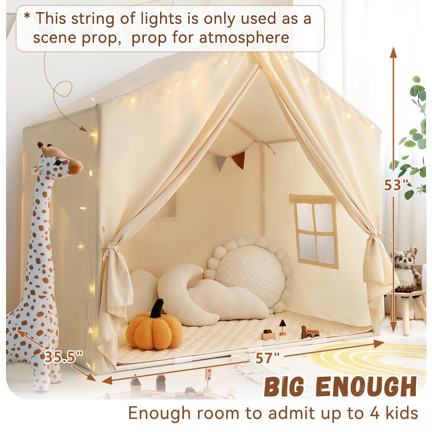Indoor Play Tent with Padded Mat for Kids