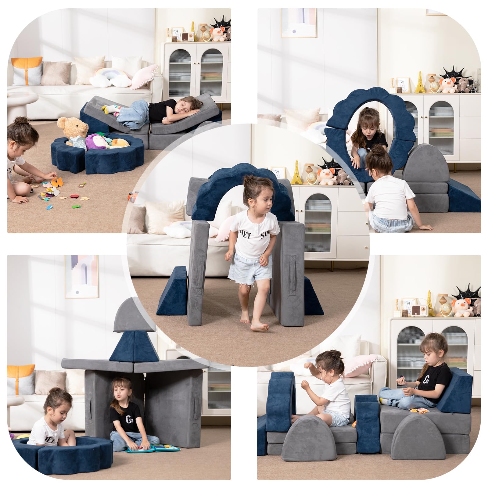 10-Piece Convertible Kids Foam Couch