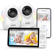 Split-Screen Baby Monitor,2.5K UHD Baby Monitor with 2 Cameras
