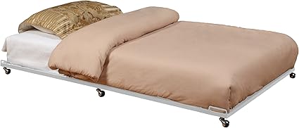 Metal Twin Size Roll-Out Trundle Bed Frame