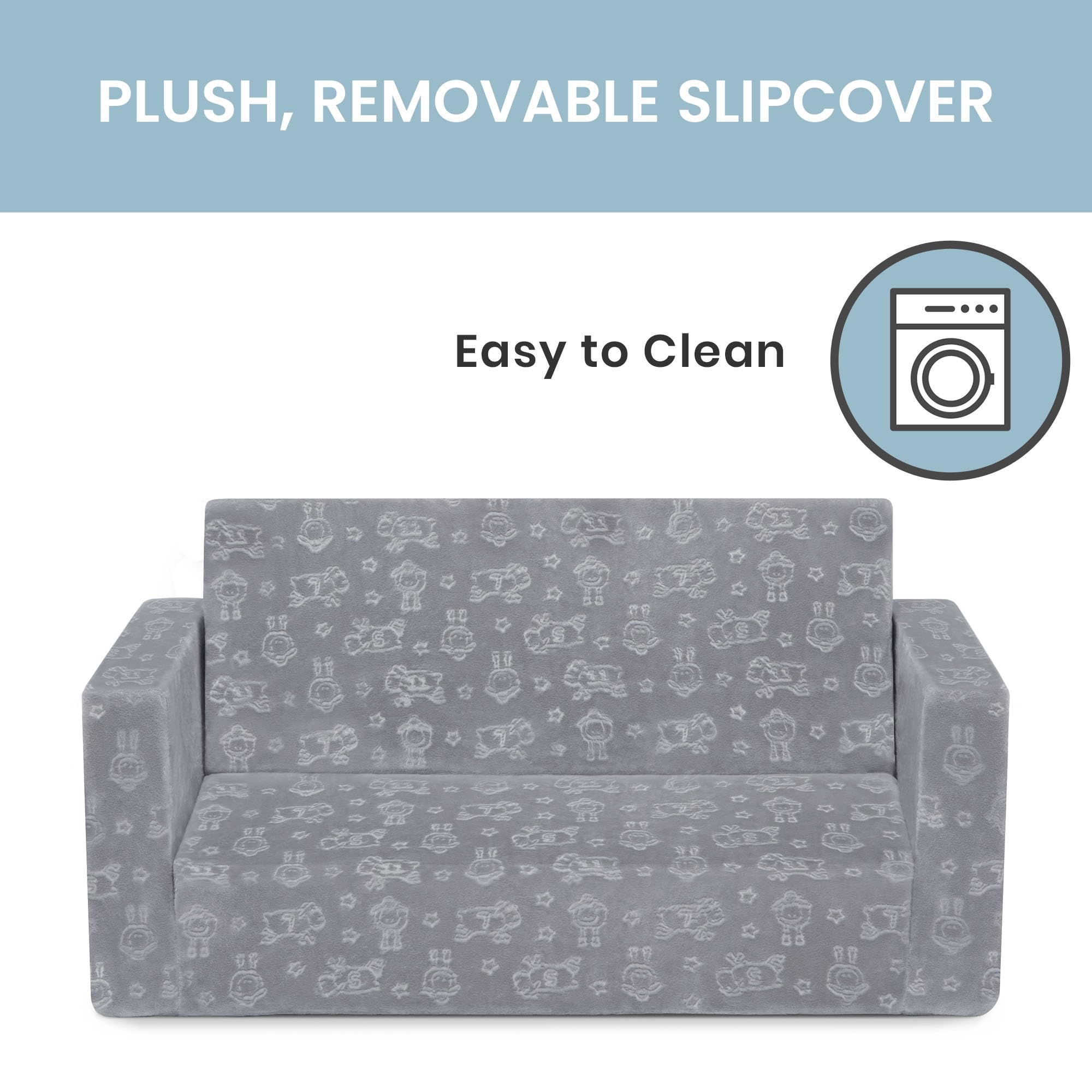 Convertible Kids Sofa Sleeper with Washable Cover