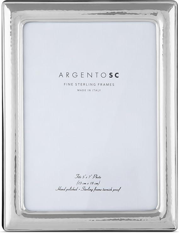 Hammered Sterling Silver Picture Frames - Handmade in Italy, Tarnish-free
