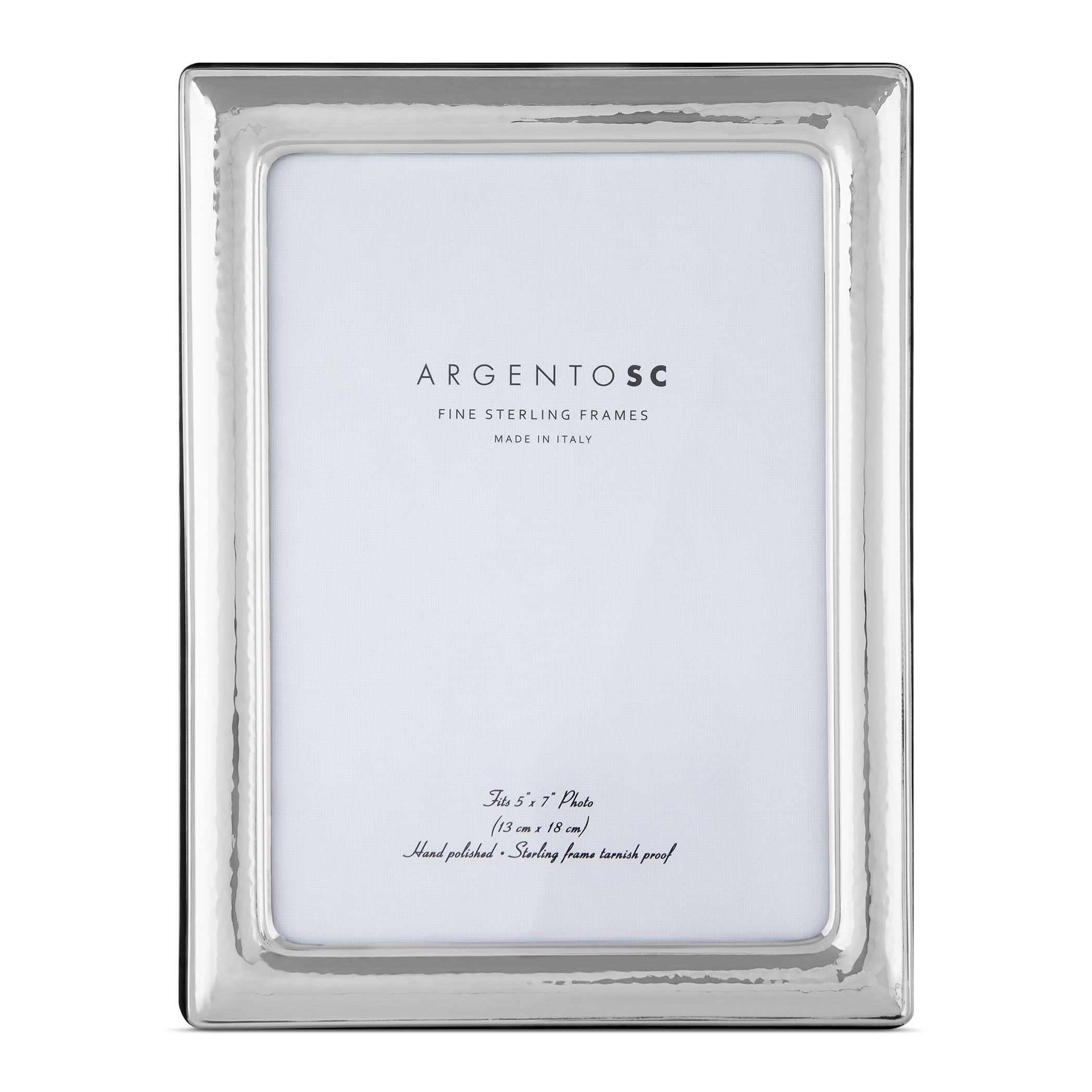 Hammered Sterling Silver Picture Frames - Handmade in Italy, Tarnish-free