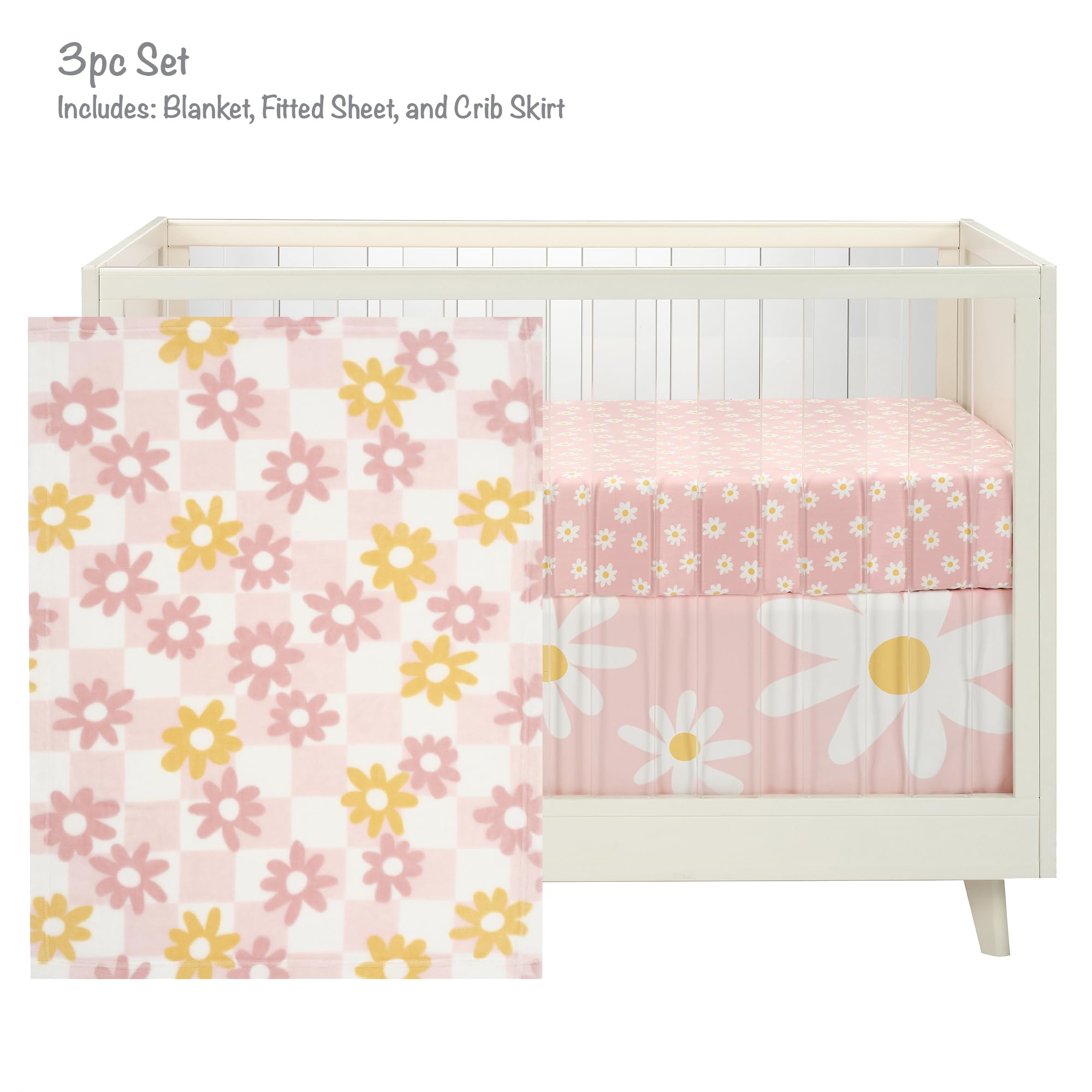 3-Piece Daisy Crib Bedding Set