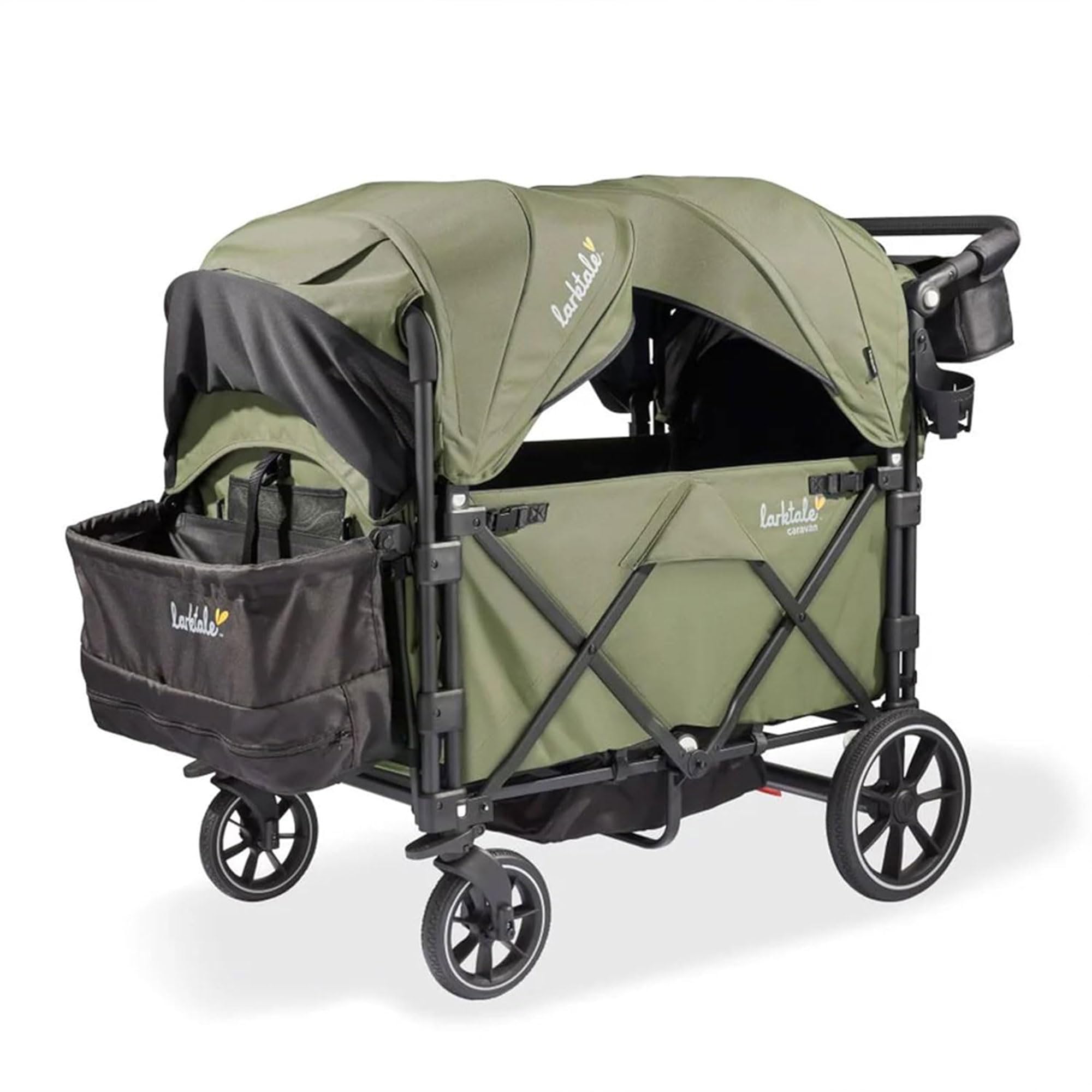 Caravan Quad Stroller, 4-Seater Kids Wagon, 214 lb Capacity, Chelsea Green