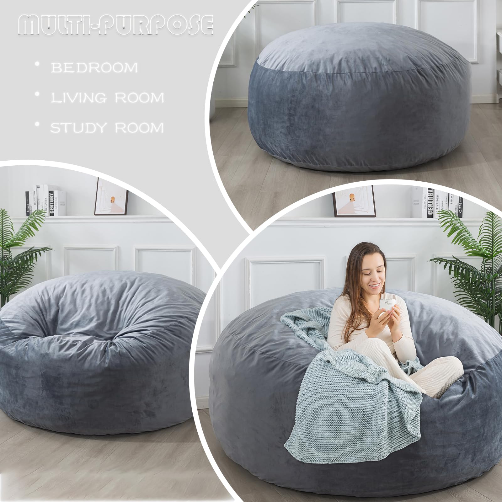 Memory Foam Bean Bag Chair for Adults and Kids
