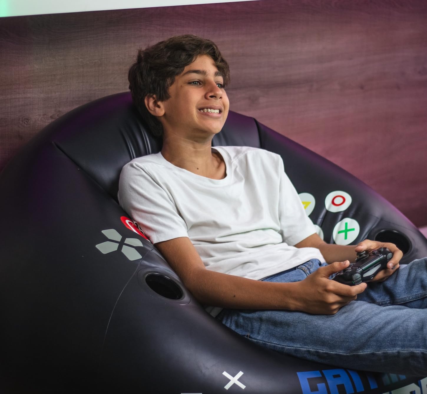 Inflatable Gaming Chair for Kids with Cup Holders