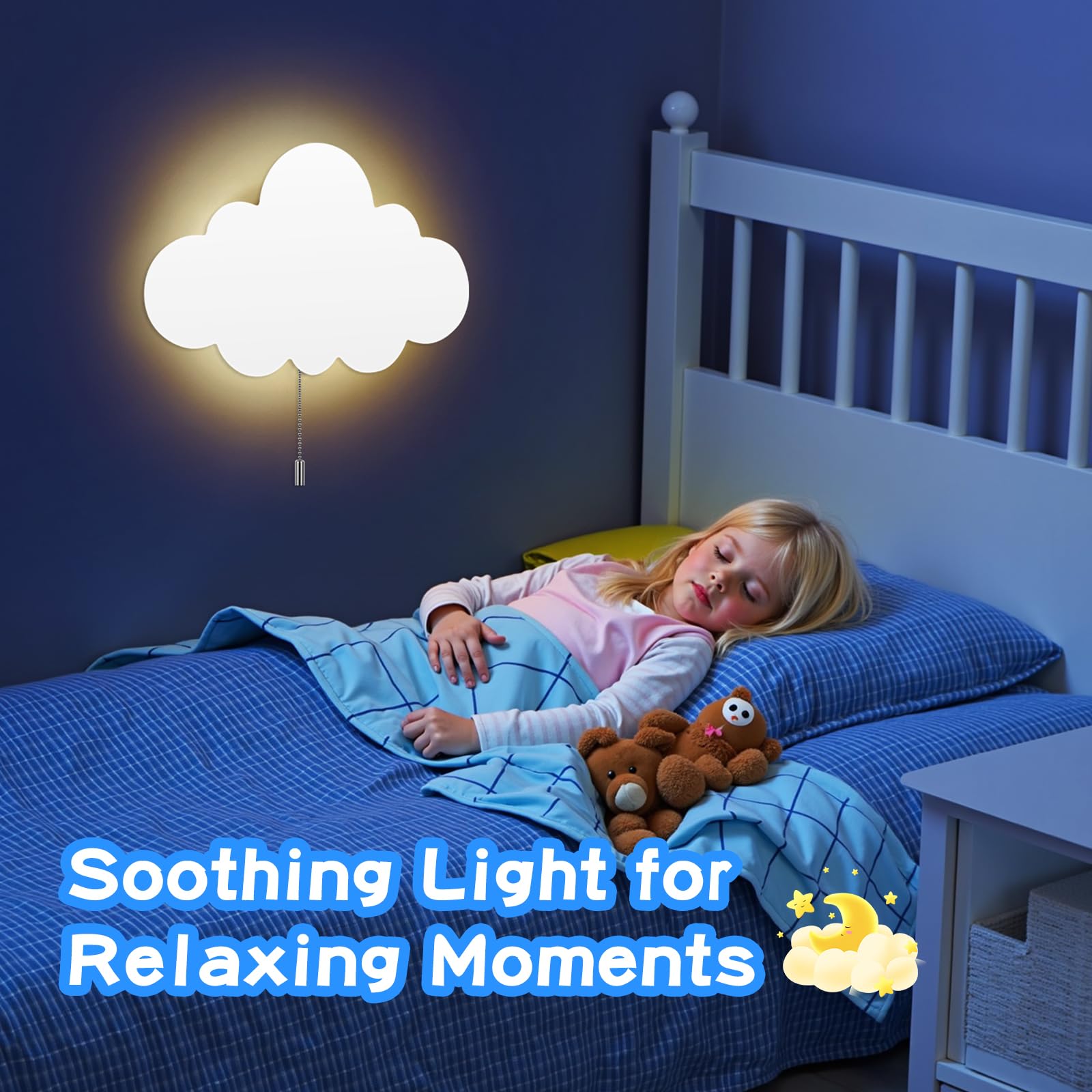 Cloud Light Battery-Powered Wall Lamp for Nursery and Kids Bedroom