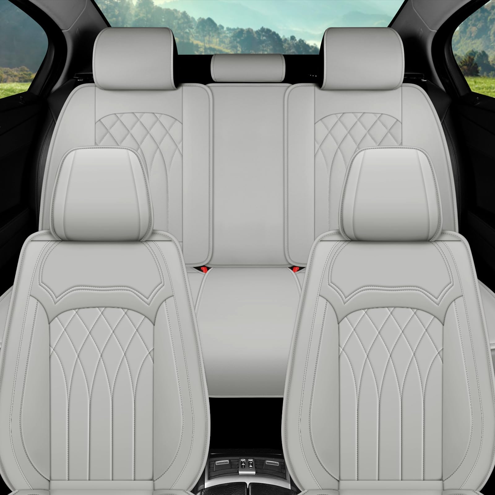 Car Seat Covers Full Set, 5 Seat Covers for Cars, Car Seat Protector Waterproof