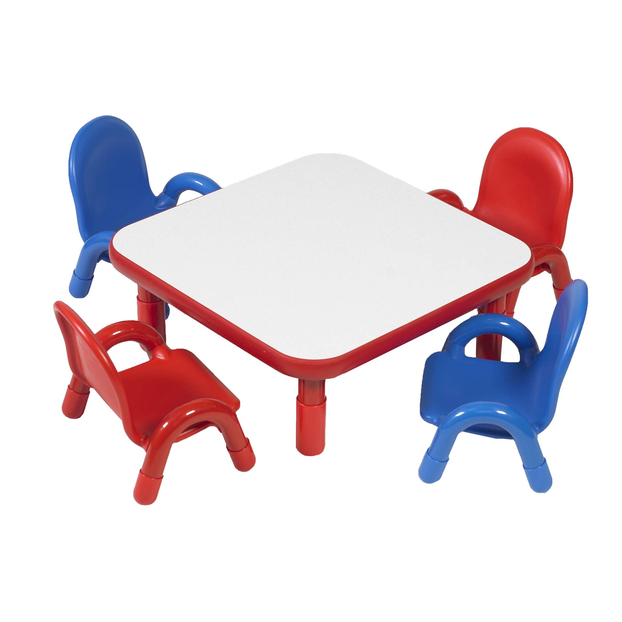 30" Square Kids Table and Chairs Set - Height Adjustable Toddler Activity Furniture