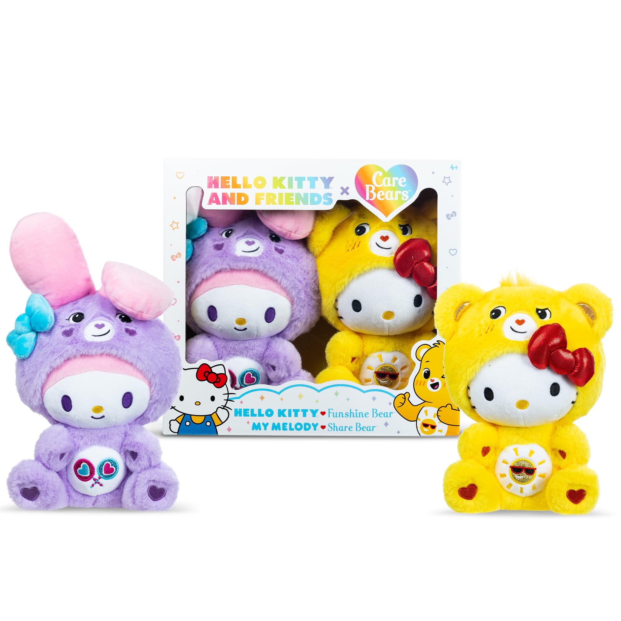 Hello Kitty Plush 2 Pack - Hello Kitty as Funshine Bear & My Melody as Share Bear