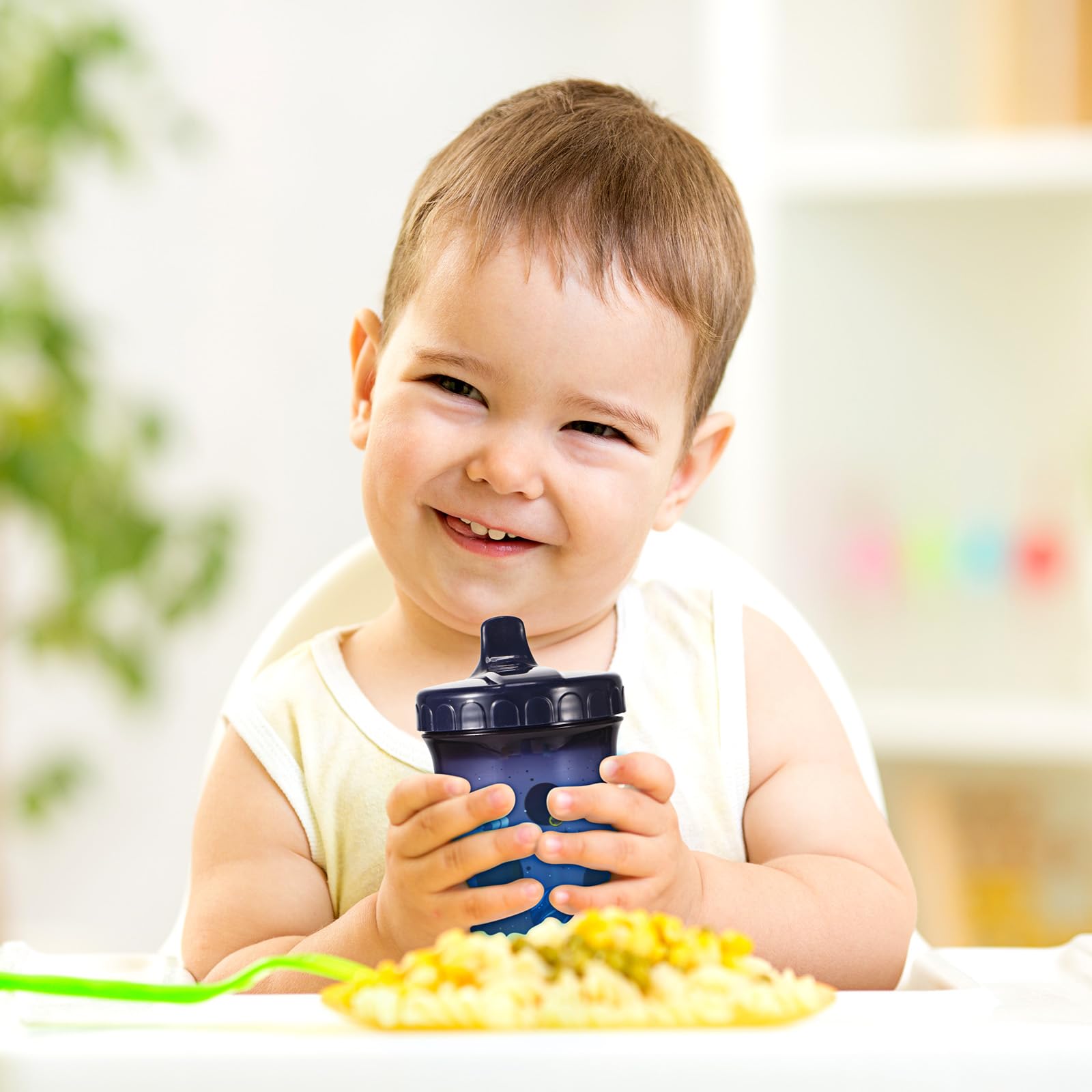 12 Pcs 10 oz Sippy Cups for Toddlers 1-3 No Spill Spout Cups