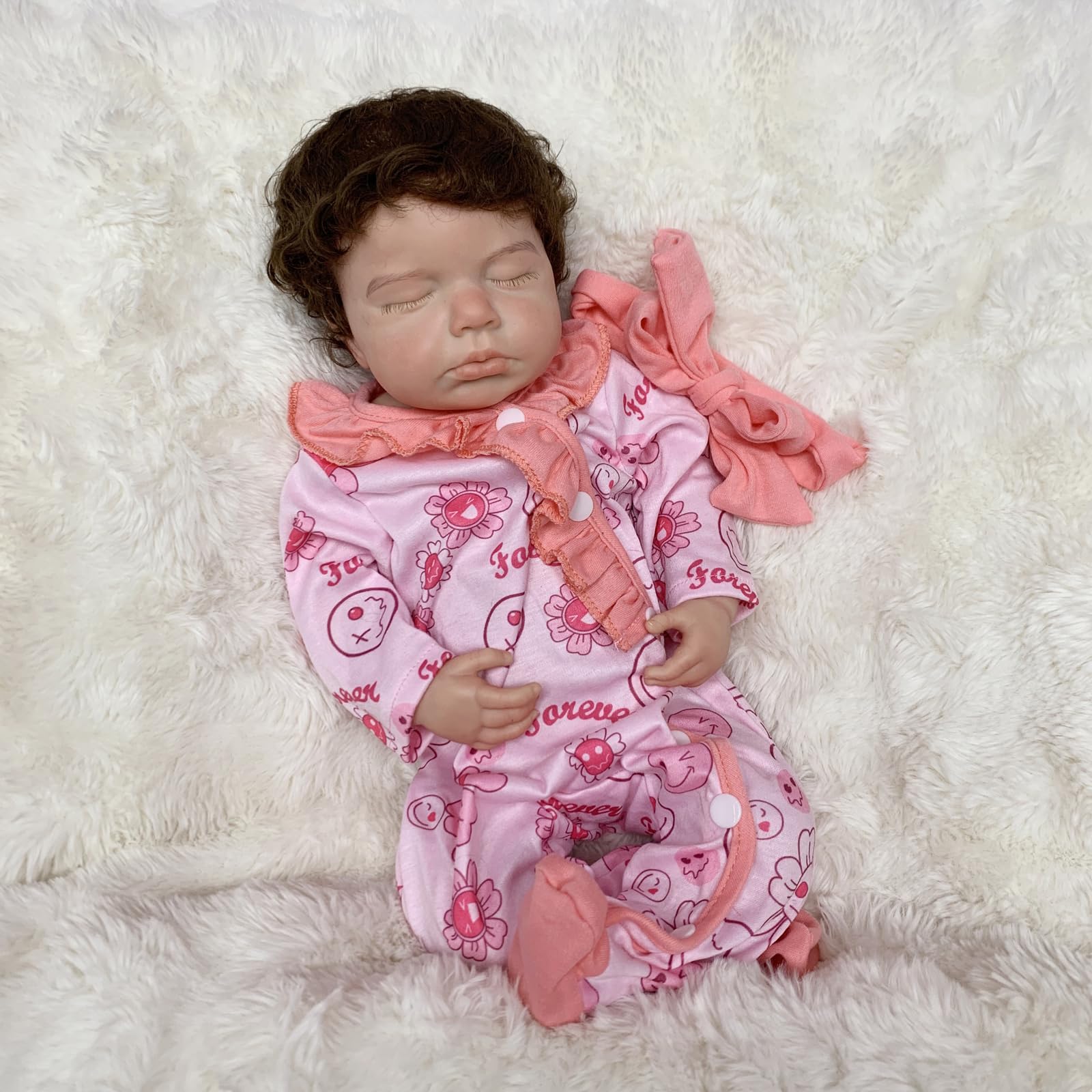 18 inch Silicone Baby Doll Full Body Realistic Weighted Reborn Doll Girl Sleeping Baby Doll