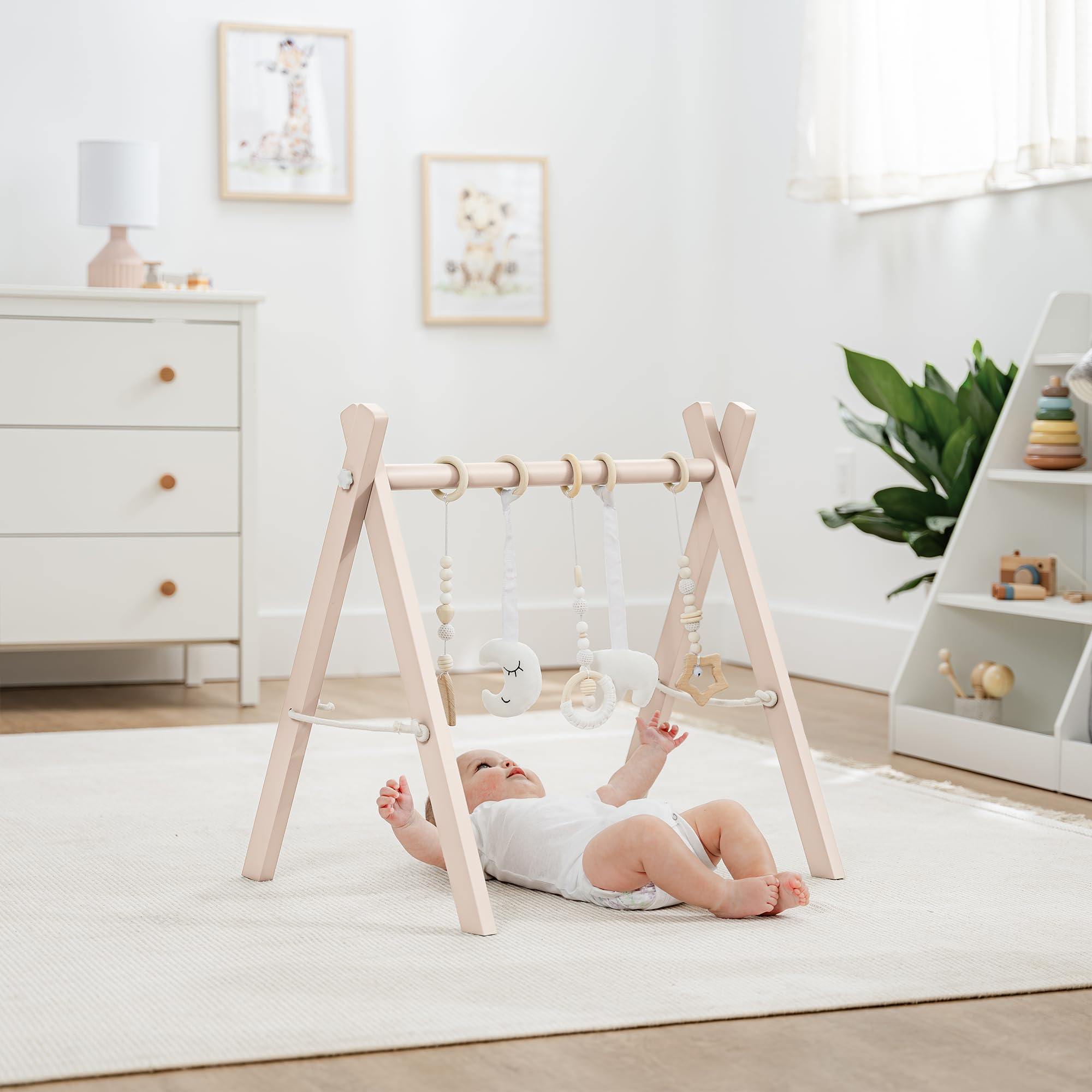 Wooden Baby Play Gym - Natural Finish Pinewood Baby Activity Gym