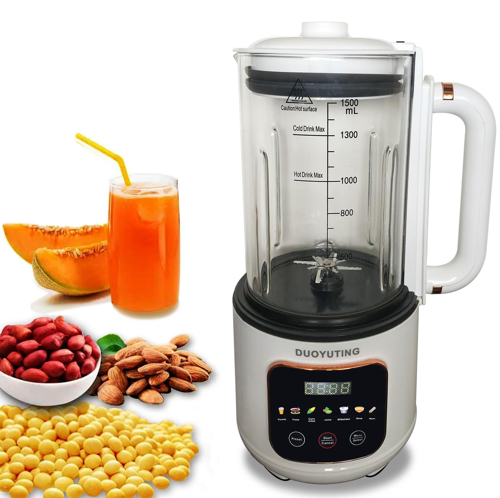 47 oz Soy Milk Maker Nut Milk Maker Fruit Juicer, Automatic Homemade Plant Milk