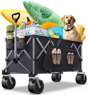 Collapsible Wagon, 440lbs Foldable Wagons Carts with Big Wheels