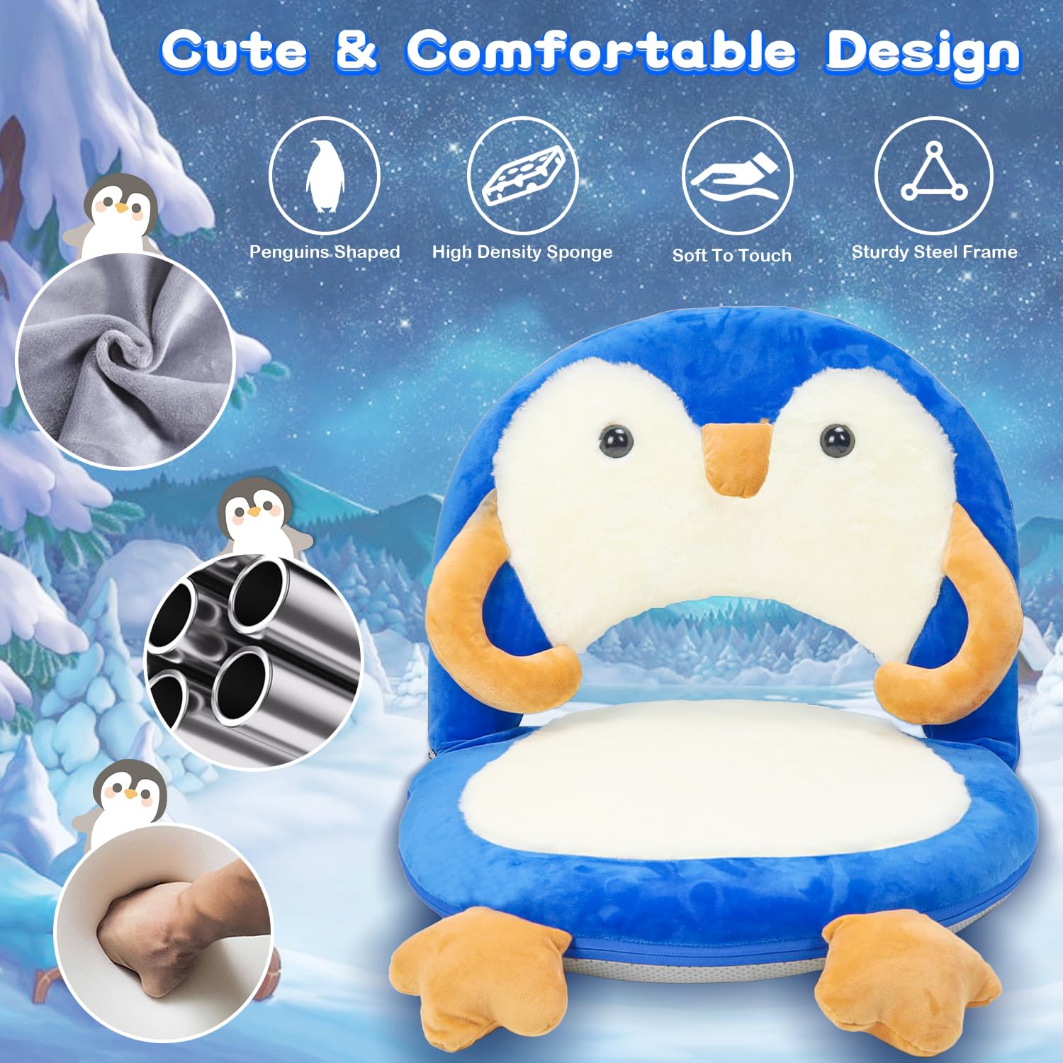Penguin Floor Chair Kids Adjustable Back Support
