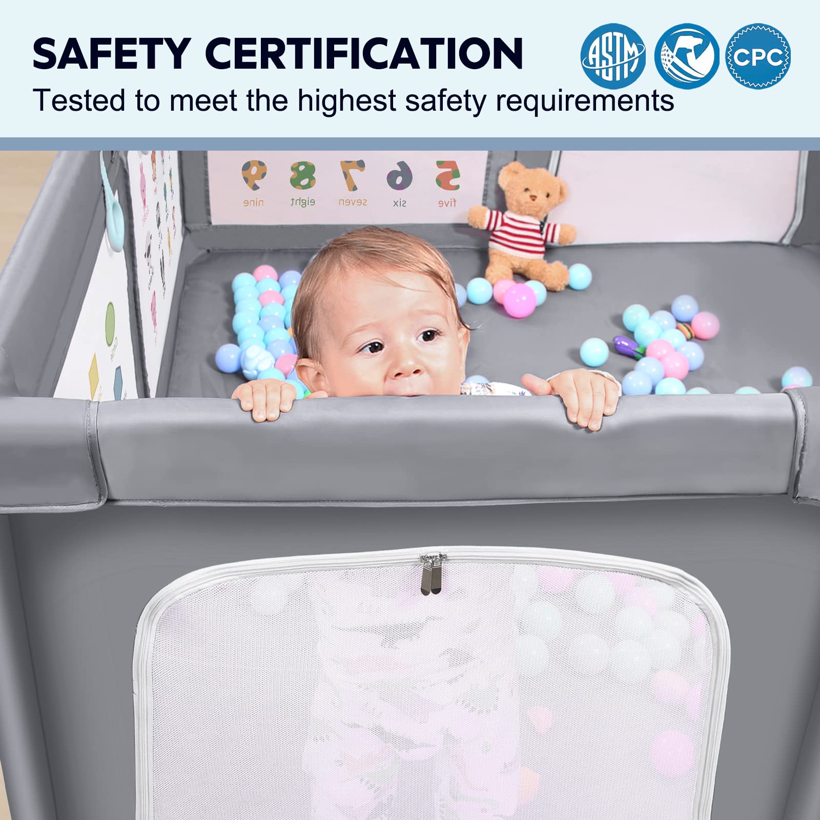 Extra Large Baby Playpen with Safety Mat
