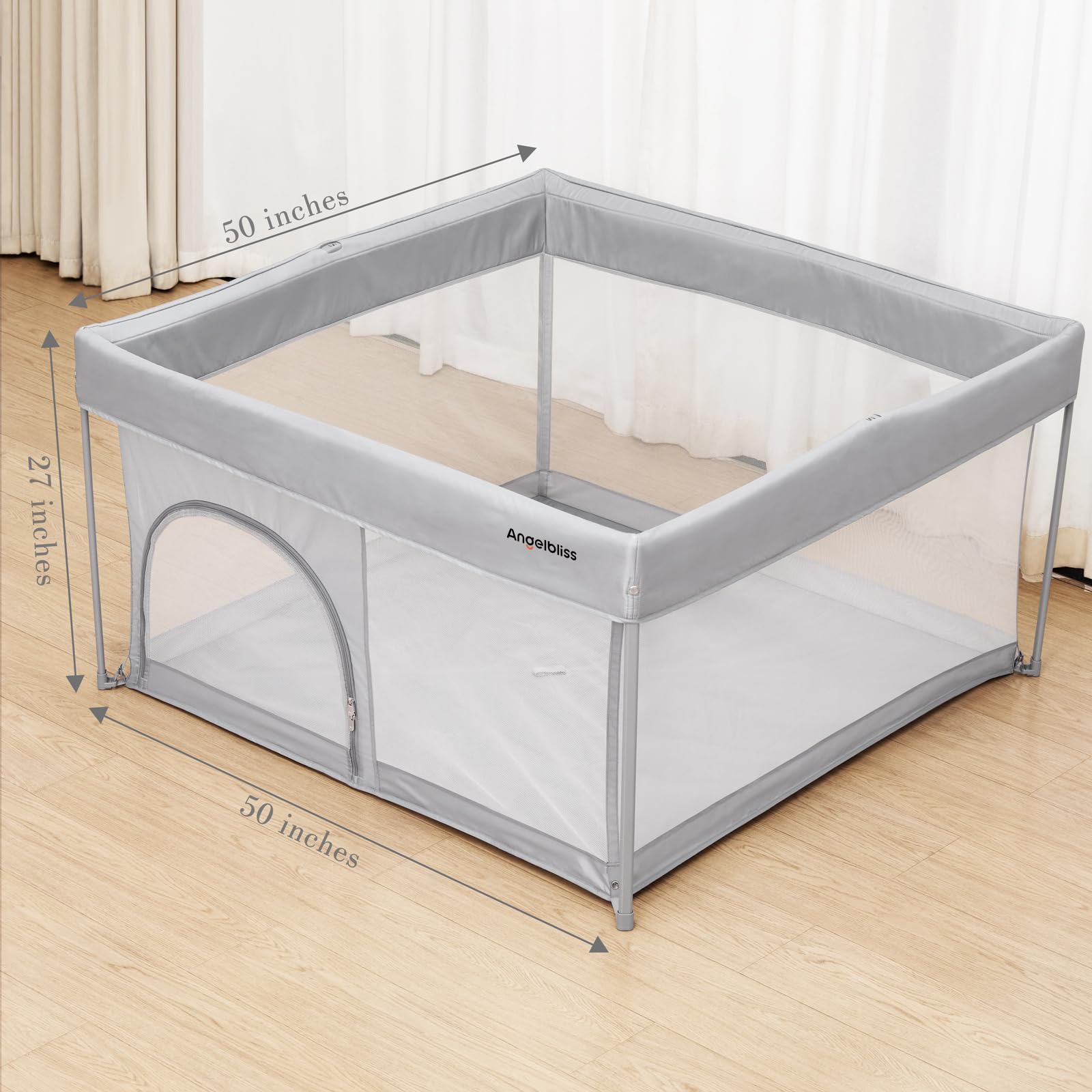 Baby Playpen 50x50 Portable Play Yard with Breathable Mesh