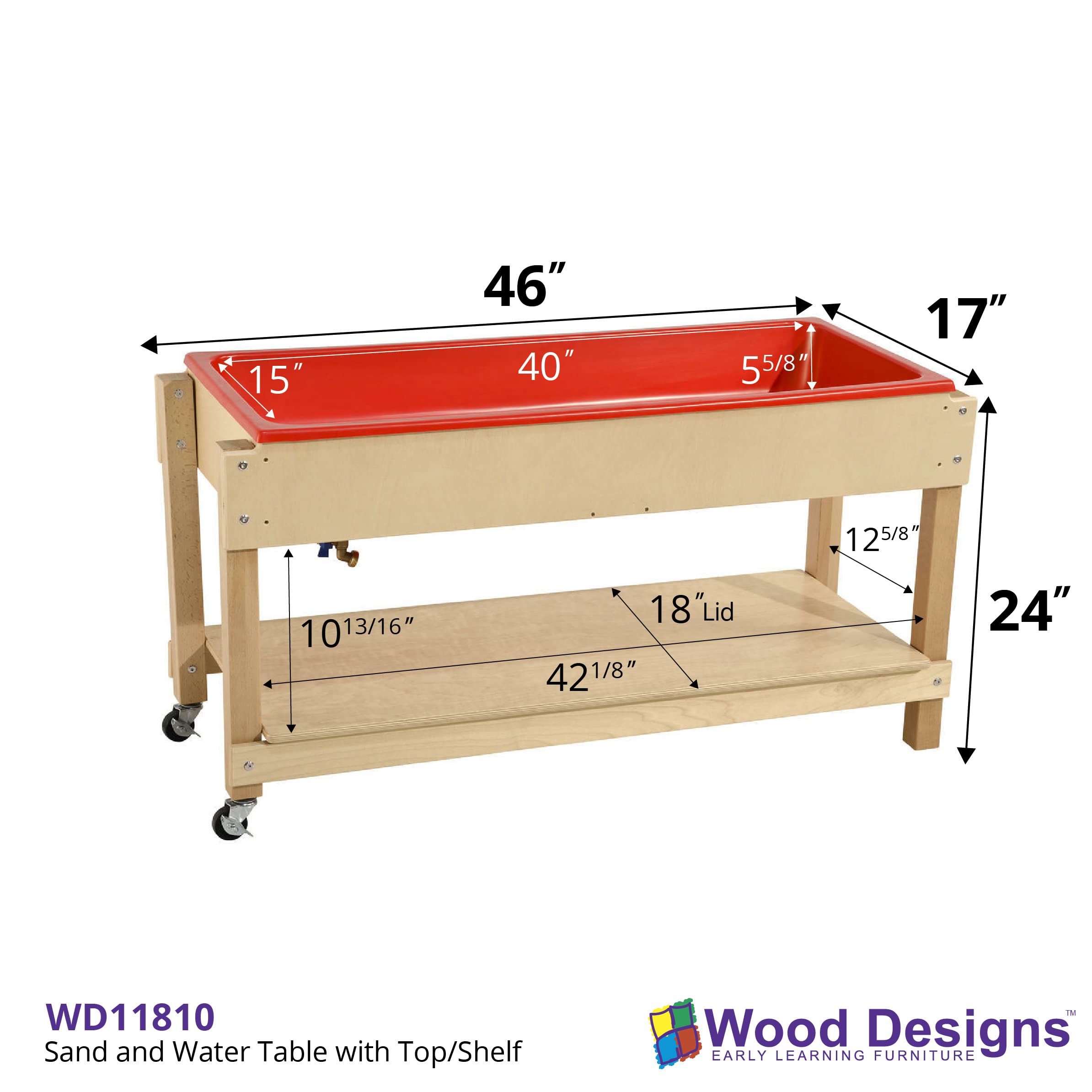 Sand and Water Sensory Play Table with Drainable Tub