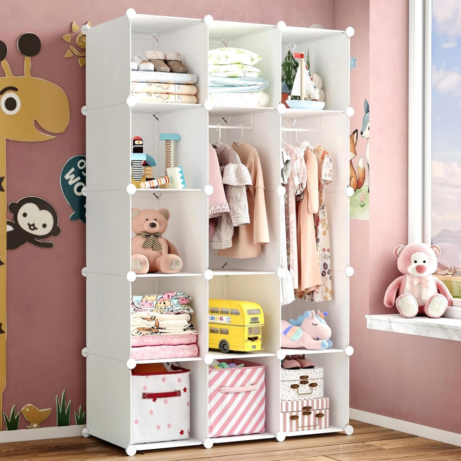 Modular Baby Wardrobe with Hanging Rods