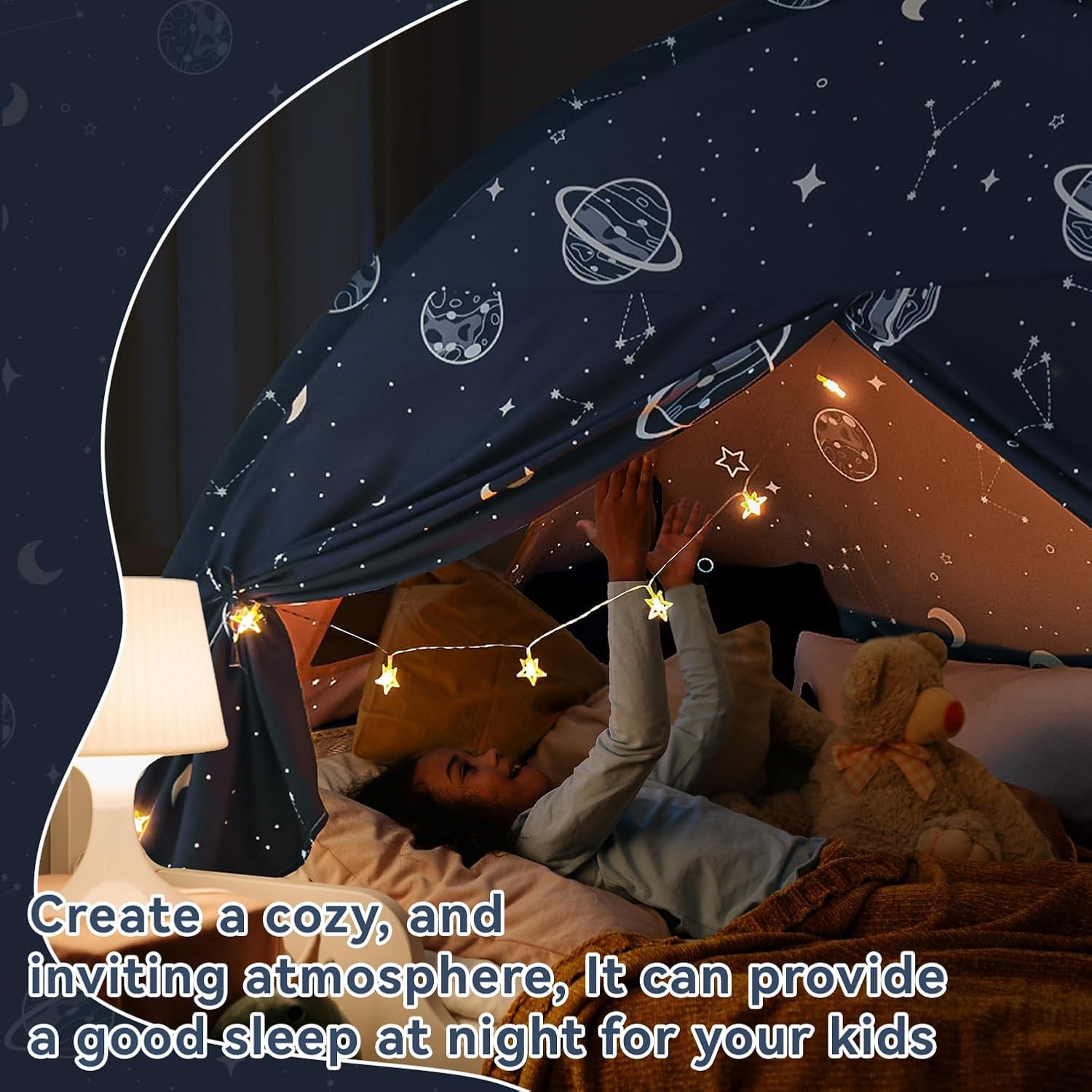 Full Size Space Galaxy Bed Tent Canopy for Kids