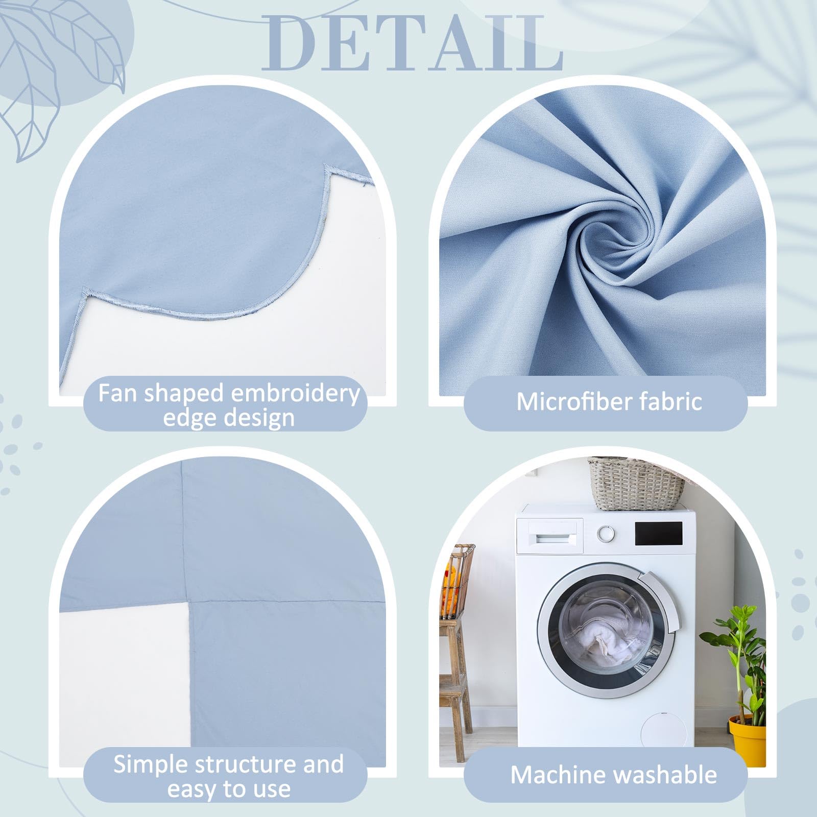 Hahafelt Scalloped Crib Skirt 28"x 52" with Drop Pleated Dust Ruffle with Split Corners for Baby Boys Girls Soft 4-Sided Crib Bed Skirt Nursery Standard Toddler Bedding(14" Drop,Blue)