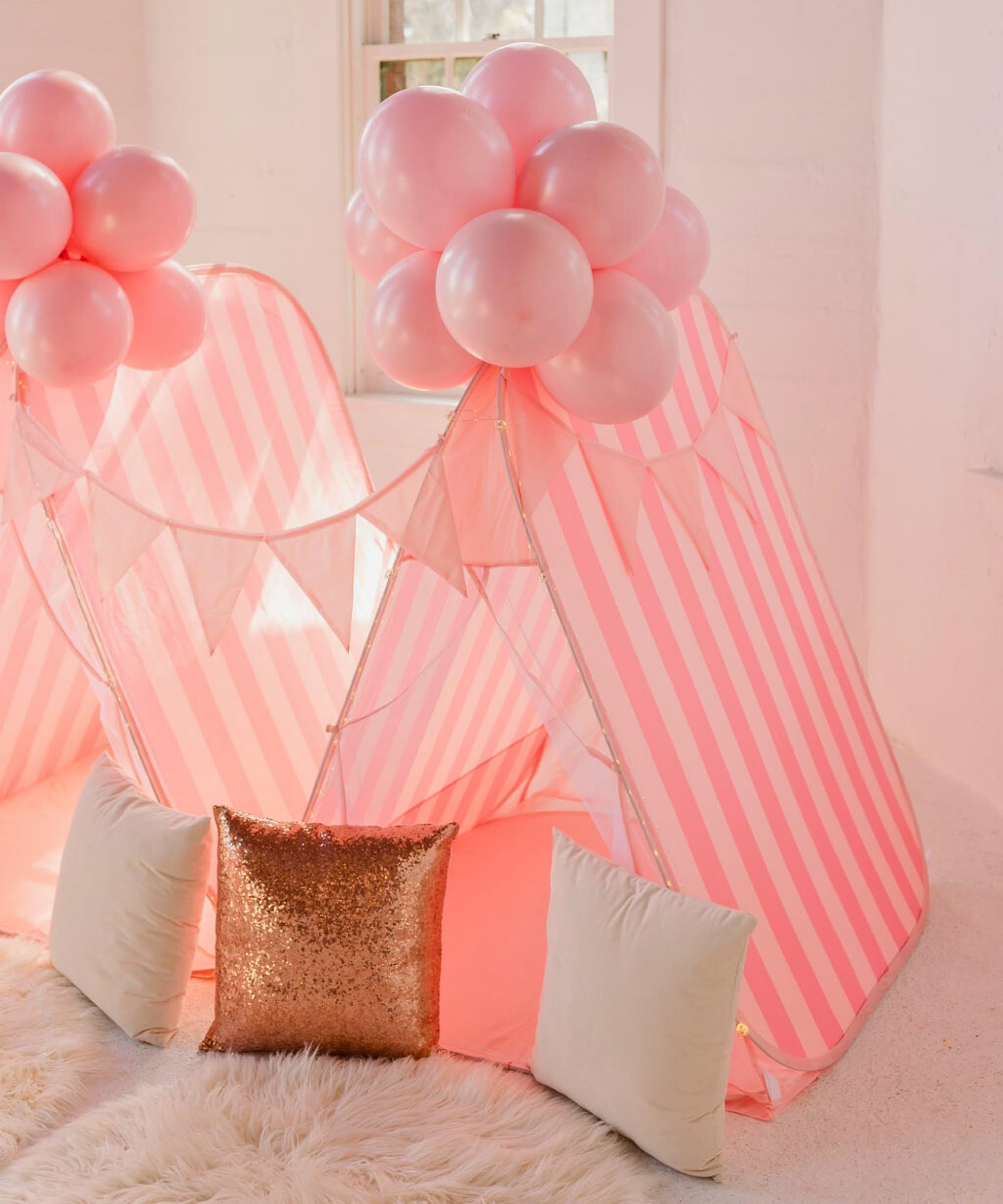 Kids Sleepover Teepee Tent with Lights and Decorations