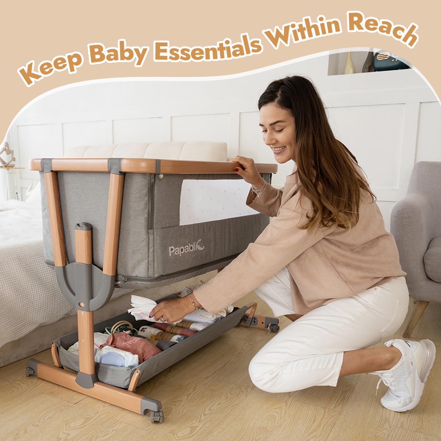 4-in-1 Convertible Baby Bassinet with Adjustable Height