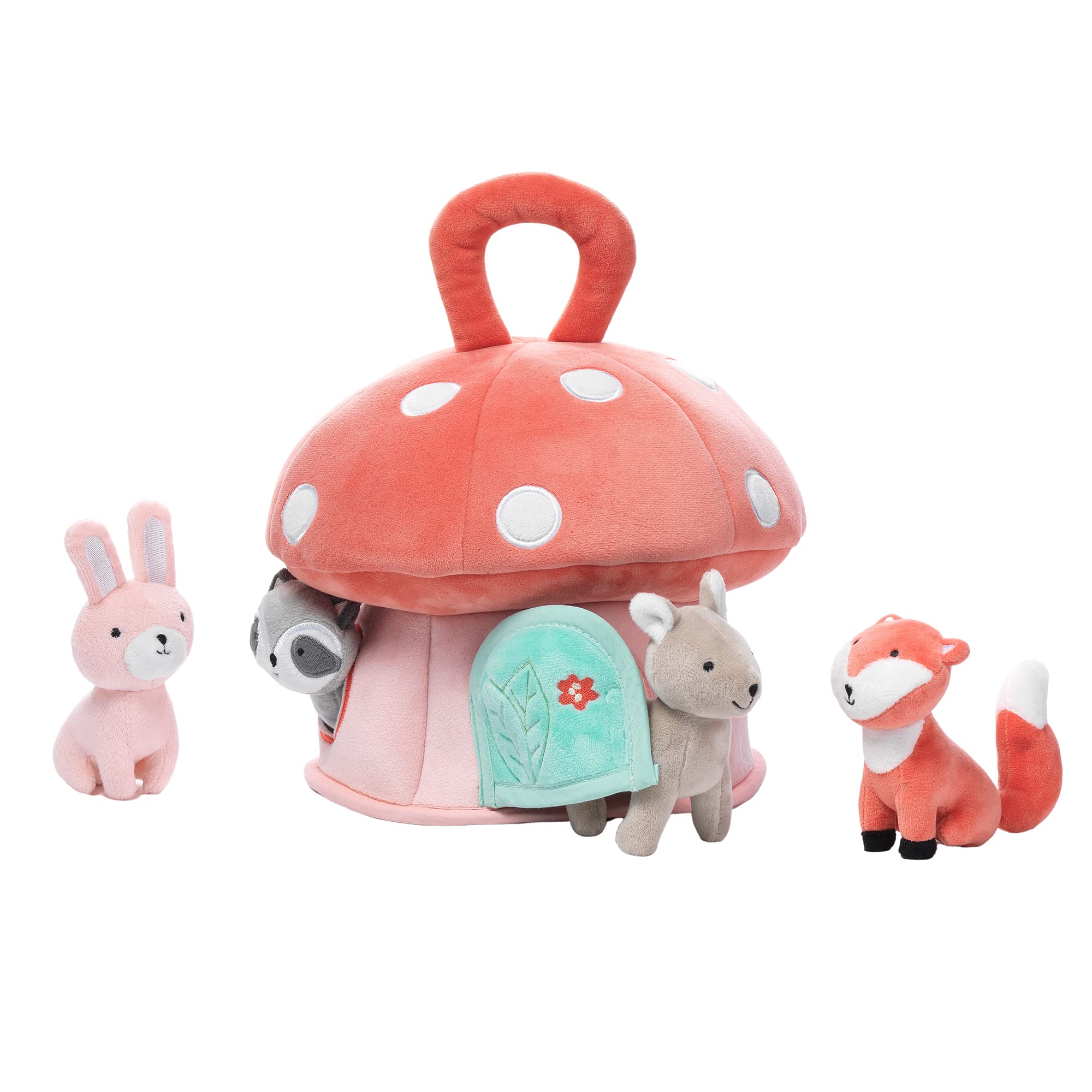 Interactive Plush Mushroom House with Stuffed Animal Toys