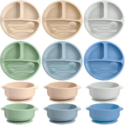 24 Pcs Silicone Baby Feeding Set,6 Baby Toddler Suction Bowls
