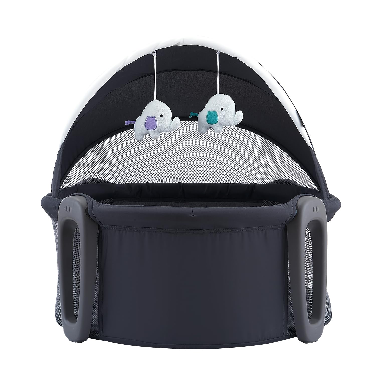 Portable Bassinet and Play Space Baby Dome with Toys and Canopy