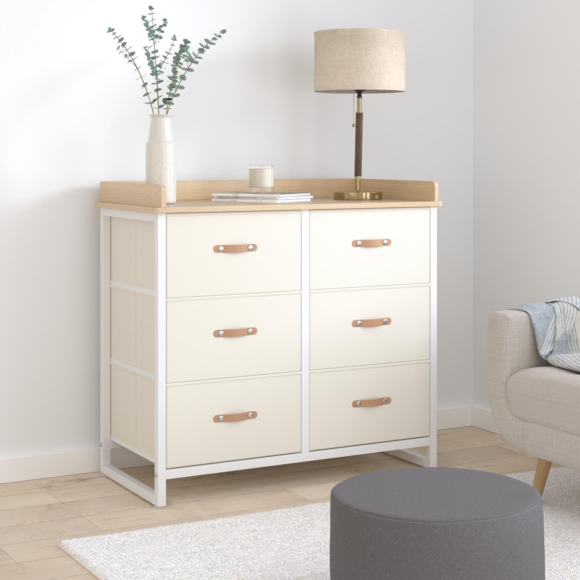 Kids Dresser with 6 Drawers Water-Resistant Storage Organizer