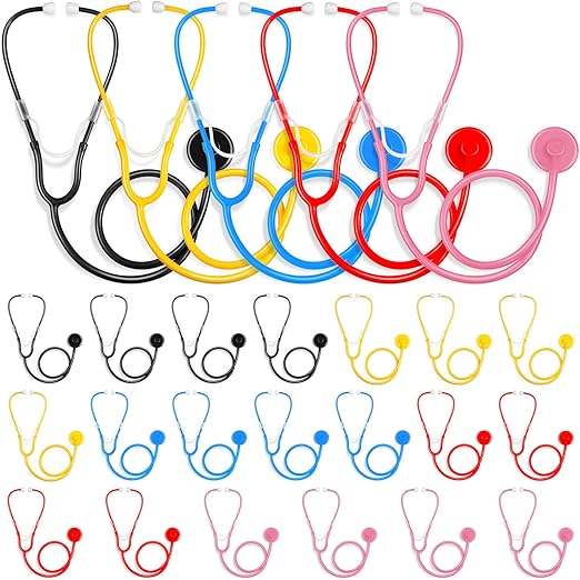 20 Pcs Kids Stethoscope Toy Real Working Plastic Stethoscope for Kids