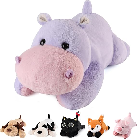 Hippo Weighted Stuffed Animals - 28 Inch 5.0 Pounds Weighted Plush Hippo Stuffed