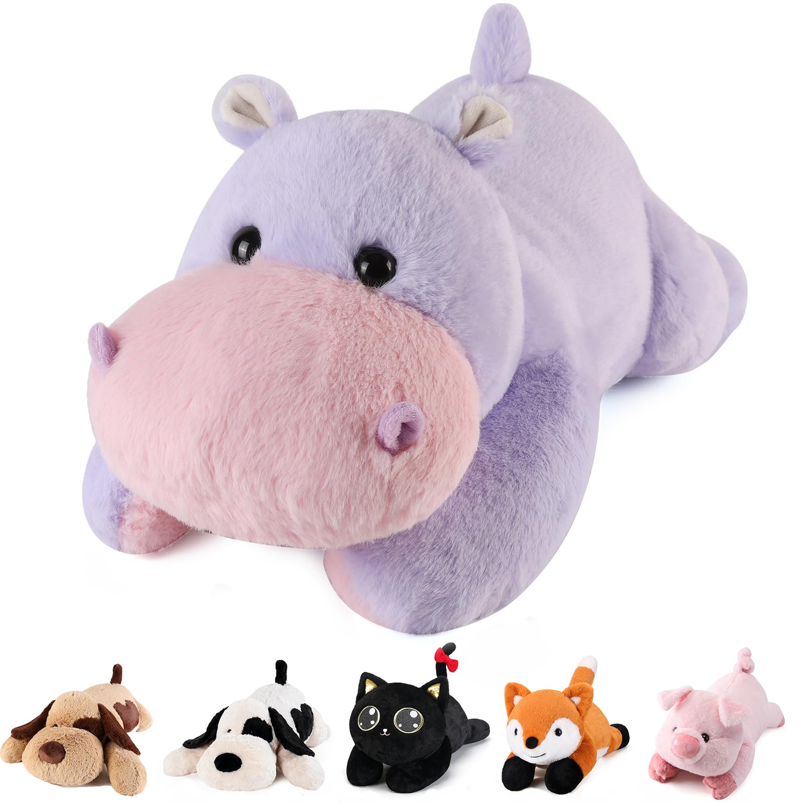 Hippo Weighted Stuffed Animals - 28 Inch 5.0 Pounds Weighted Plush Hippo Stuffed