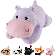 Hippo Weighted Stuffed Animals - 28 Inch 5.0 Pounds Weighted Plush Hippo Stuffed