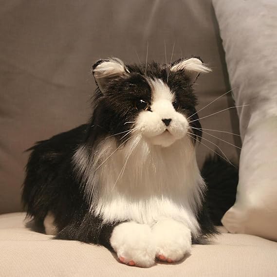 Stuffed Animals Handmade Realistic Cat Plush Toy Companion Pet for Elderly Adults Women