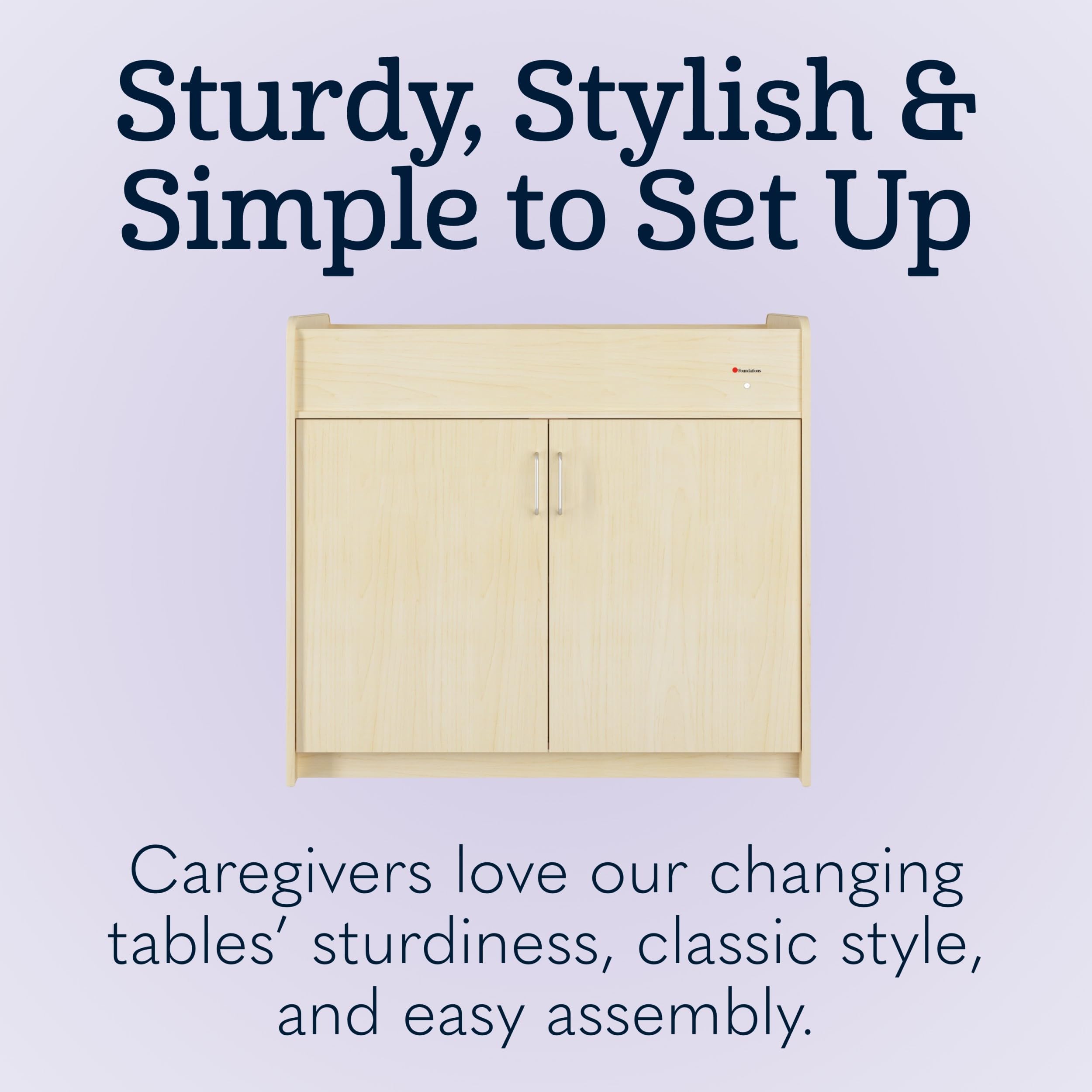 Daycare Changing Table with Storage Shelves and Safety Strap
