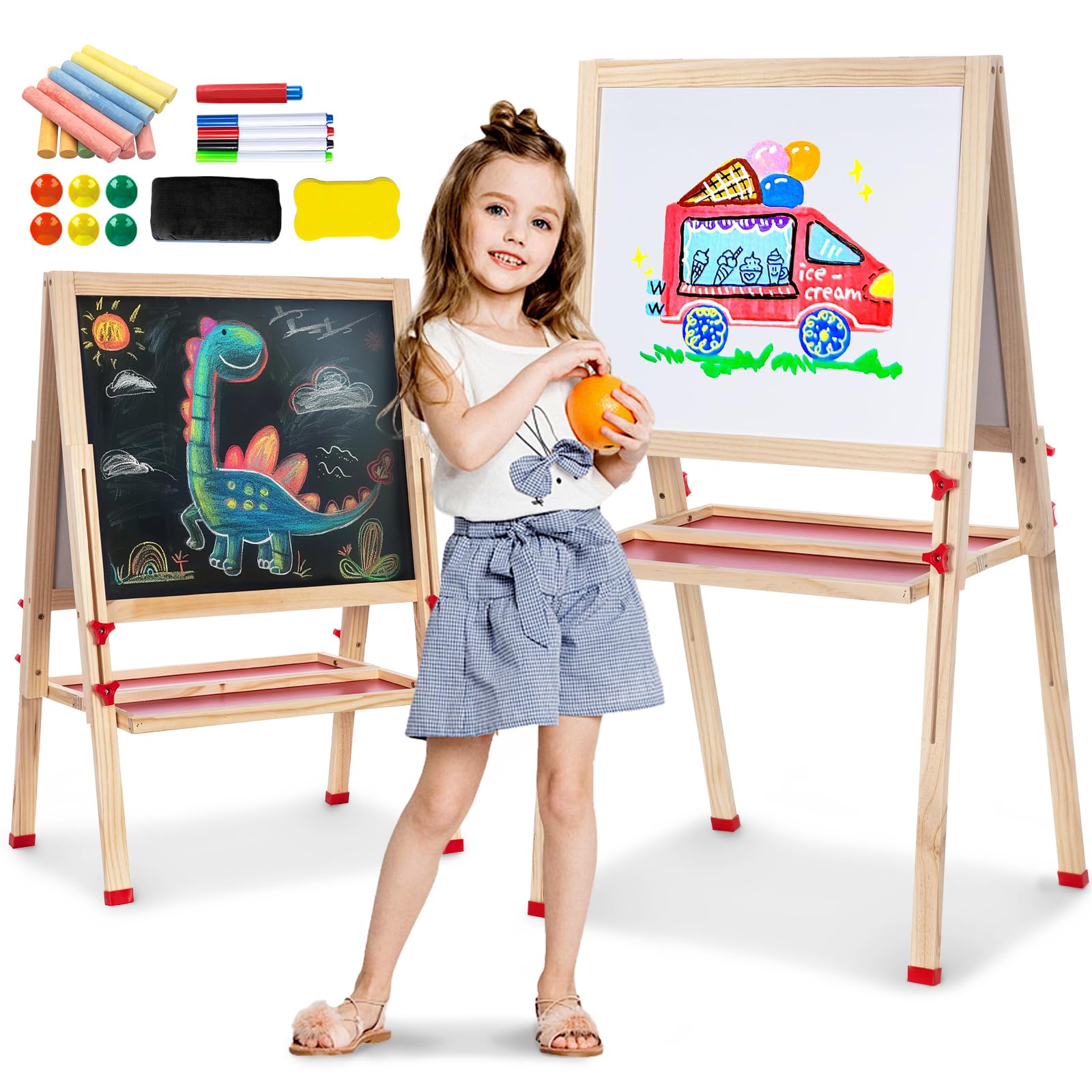 Double-Sided Adjustable Kids Art Easel