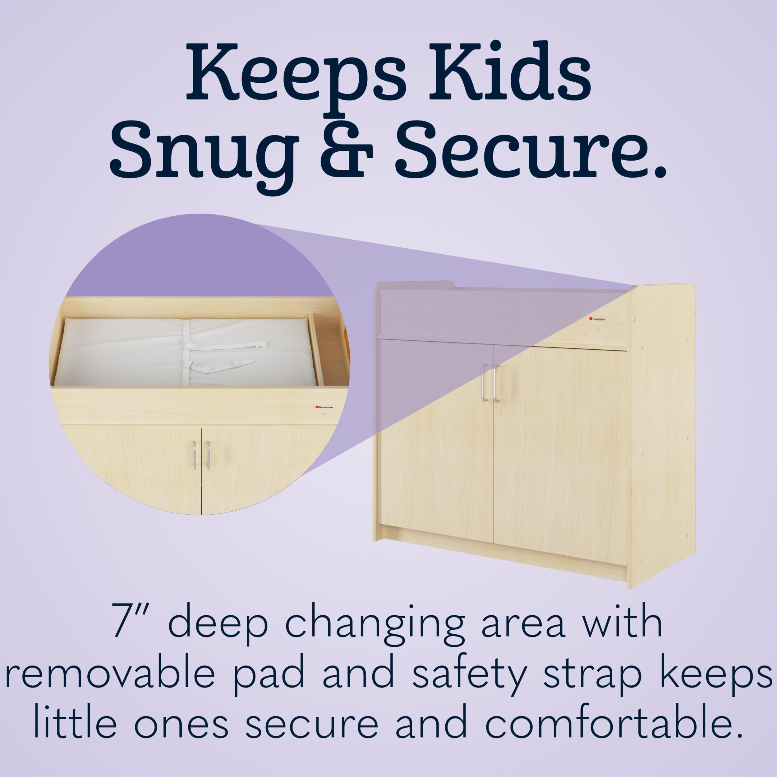 Daycare Changing Table with Storage Shelves and Safety Strap