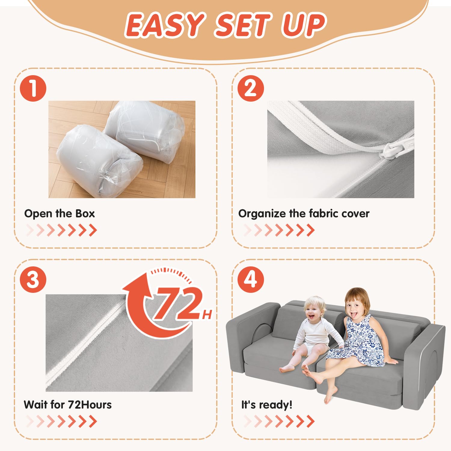 Modular Kids Play Couch with 1000+ Assembly Options