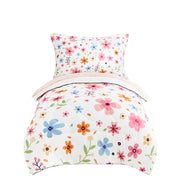 4 Piece Colorful Floral Toddler Bedding Set Cute Girls Toddler