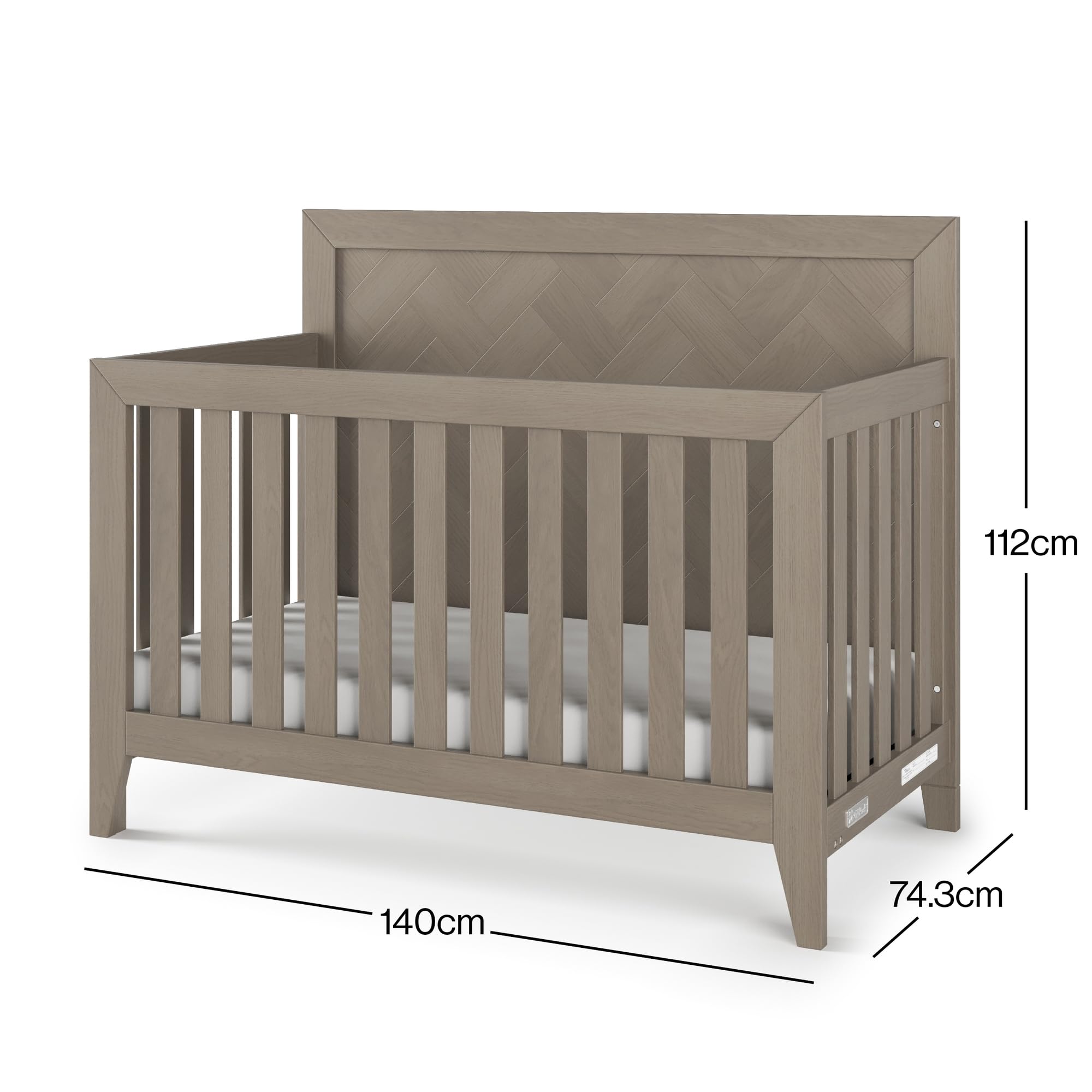 4-in-1 Convertible Baby Crib with Adjustable Mattress Heights
