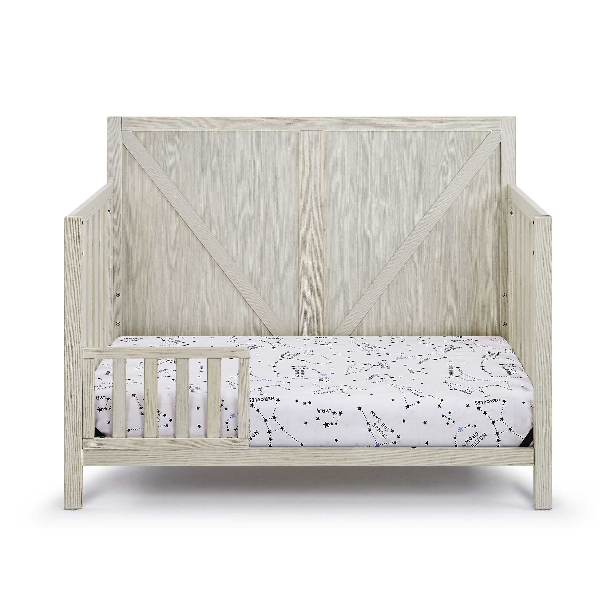 4-in-1 Convertible Crib in Washed Gray