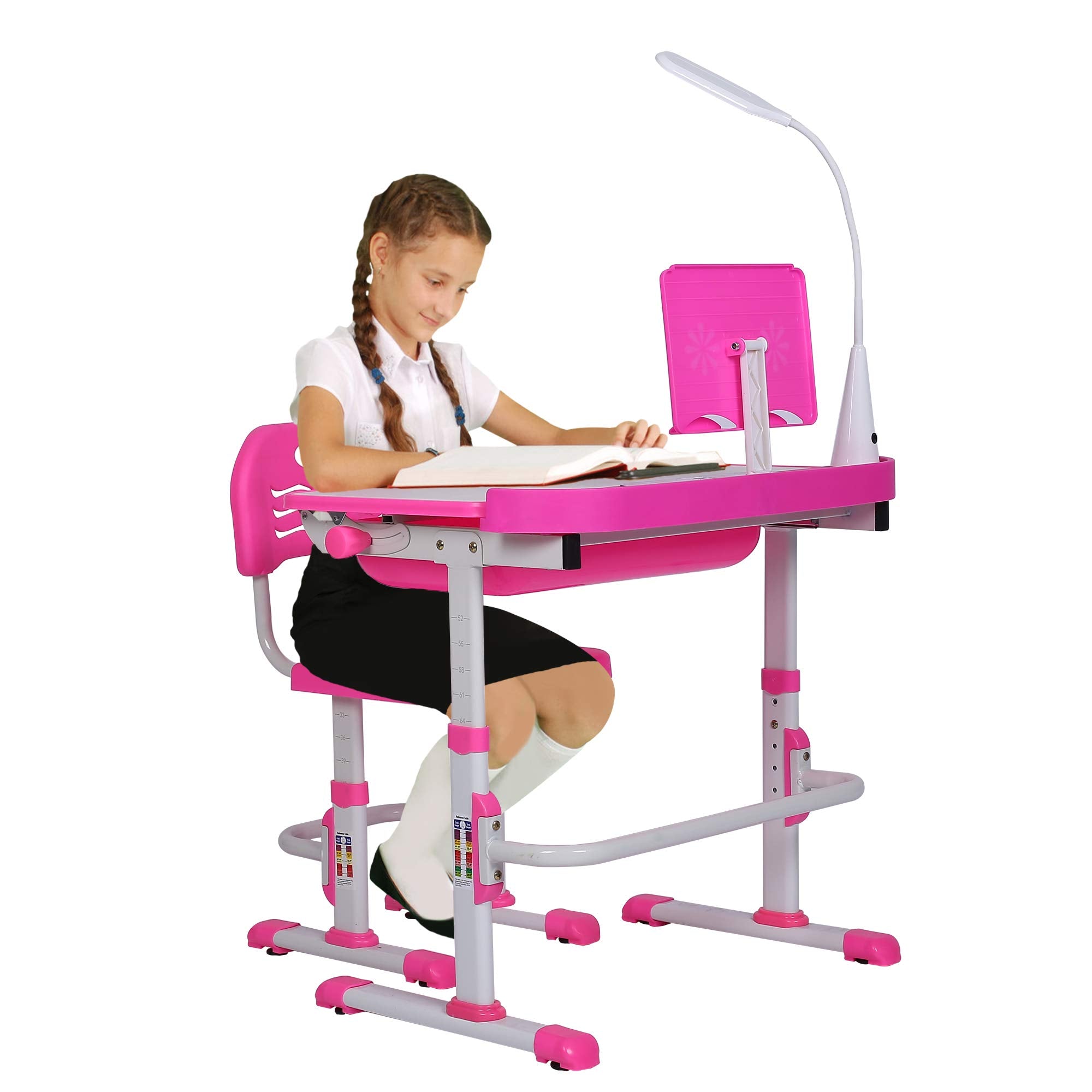 Kids Desk and Chair Set, Height Adjustable Child's School