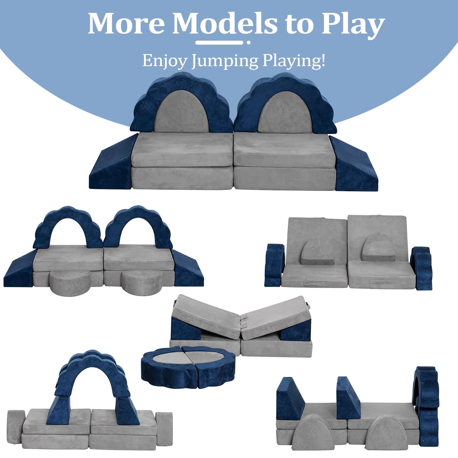 10-Piece Convertible Kids Foam Couch